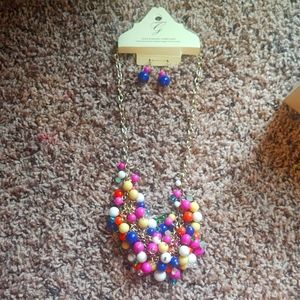 Statement necklace and earrings